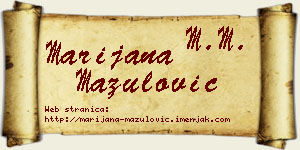 Marijana Mazulović vizit kartica